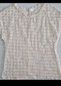 Crochet Cream Knit Top✨️