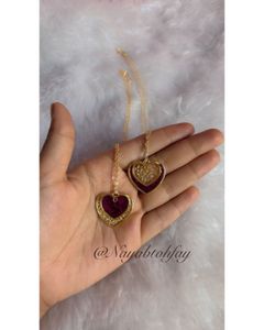 Resin Rose Heart Pendant Necklaces