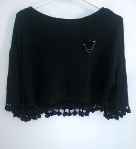 Black Tassel Top