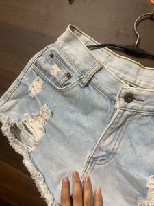 New condition denim ripped shorts