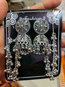 Silver Jhumka Earrings