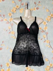 Black Lace Babydoll Dress