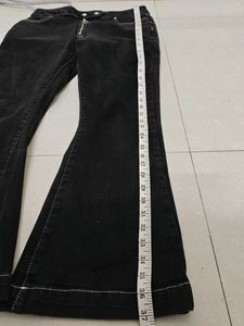 Stylish Flared Black Denim Jeans