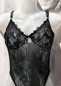 23211. Black Lace Bodysuit