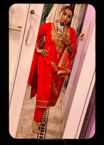 red beautiful suit set