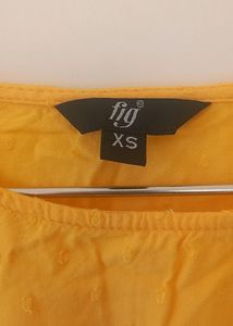 Korean Yellow Flared Top For Women
