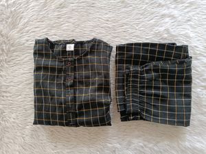 SSS Black Checked Kurti Set (Women)