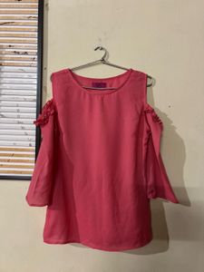 Coral Cold Shoulder Blouse