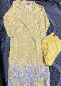 Elegant Lemon Yellow Kurta Set