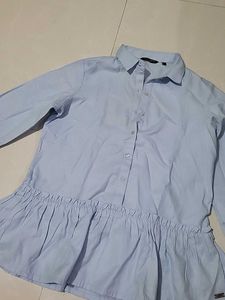 Park Avenue Light Blue Peplum Blouse