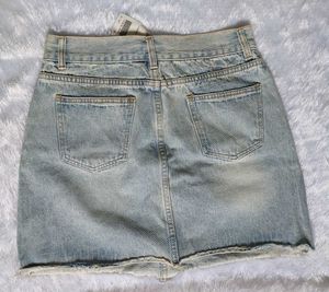 Light Wash Denim Mini Skirt