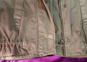 Zara Olive Green Denim Jacket