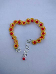Yellow Colour Daisy Bracelet With Earrings Combo
