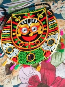 Embroidered Mirror Circle Bag