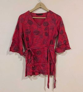 Flared Floral Party Top