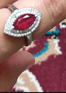 Red Stone Pure silver Ring