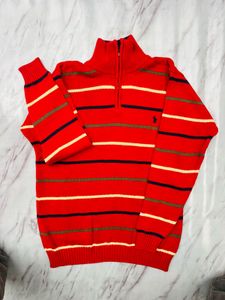 Striped Polo Sweater