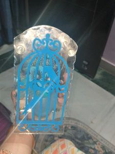 Blue Birdcage Resin Art
