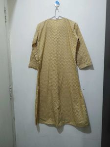Yellow Kurta With Rose Floral Print
