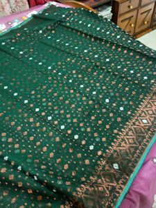 Brand New Jamdani Sari Copper zari Allover Work