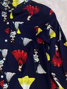 Patterned Navy Blue Top