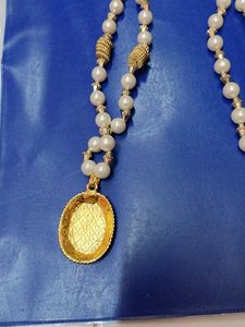 Beautiful Long Pearl Mala With Radhakrishna Pandel