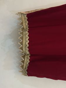 Maroon Embellished Kurta