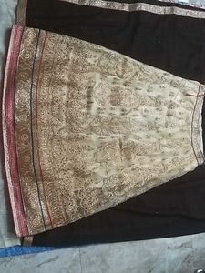 Elegant Black Dupatta with Gold &amp; Sequin Border