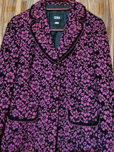 Floral Netted 3 Buttons Blazer