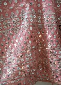 Green And Pink Crop Top Lehenga Choli