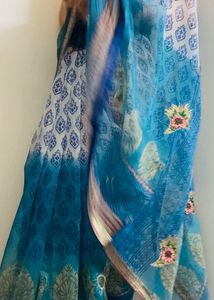 Zaree Border Printed Saree