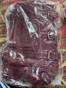 Burgundy Buckled Backpack