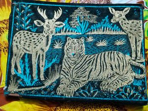 Vintage Animal Sparkle Handmade Painting