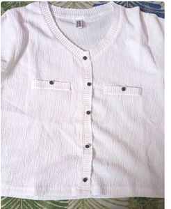 White Shirt With Cute Button Detailing