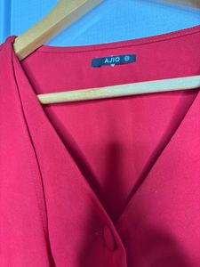 Chic Red Tie-Front Top