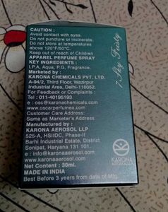 Oscar 7sky Apparel Spray Perfume