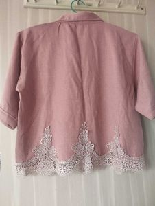 Pink Lace Trimmed Top💓