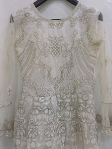 Elegant White Embroidered Gown