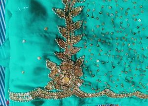 Beautiful Cyan Coloured Saree.💙