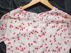 Baby Pink Cherry printed Dress