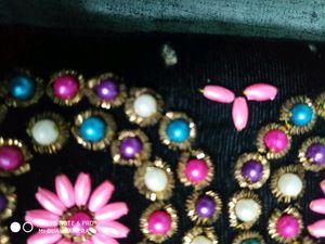 STUNNING Velvet Pearl Embroidered Purse