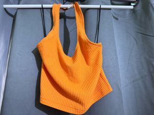 Rib Knit Halter Neck Top
