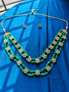 🔥Maharini Set Green Beaded Necklace Se