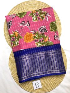 Floral Print Saree Dola Silk