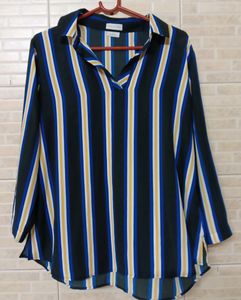 Van Heusen Women's Blue and Black Blouse