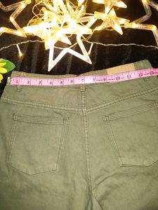 Women Olive Green Zara  High Waist Flared Jeans
