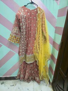 Pastel Heavy Chiffon Sharara Suit