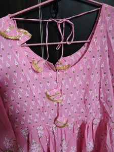 Pink Printed Kurta Set