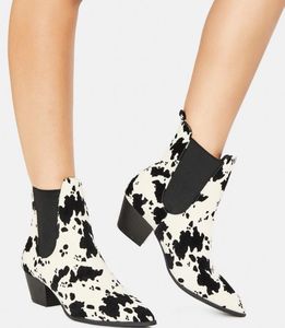 Cow Print Ankle Boots