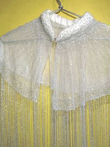 White Fringed Embellishment Fabric